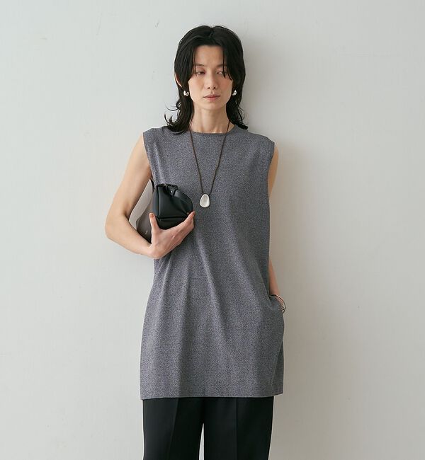 qualite「【接触冷感・セットアップ対応】レーヨンストレッチニットチュニック」|ワンピース|