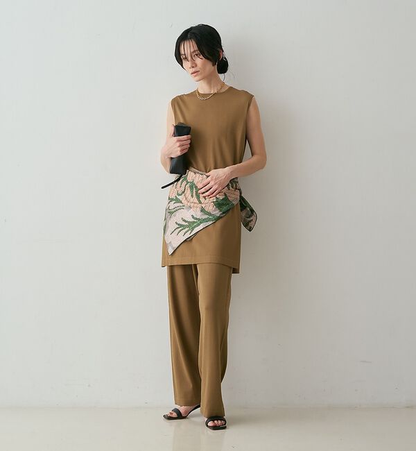 qualite「【接触冷感・セットアップ対応】レーヨンストレッチニットチュニック」|ワンピース|