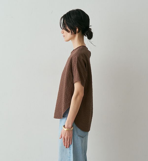 qualite「【セットアップ対応】シアーギンガムブラウス」|シャツ・ブラウス|
