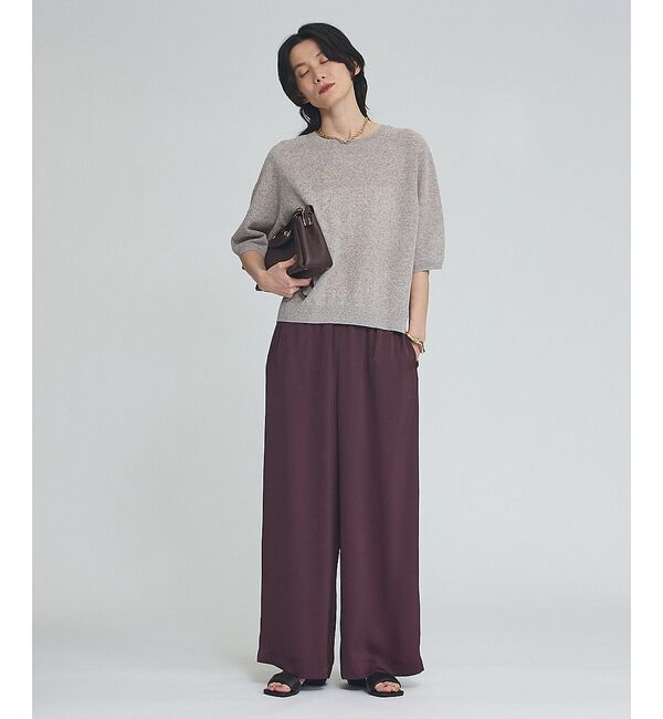qualite「【上品夏ニット】リネンブレンドニットプルオーバー」|ニット・セーター|
