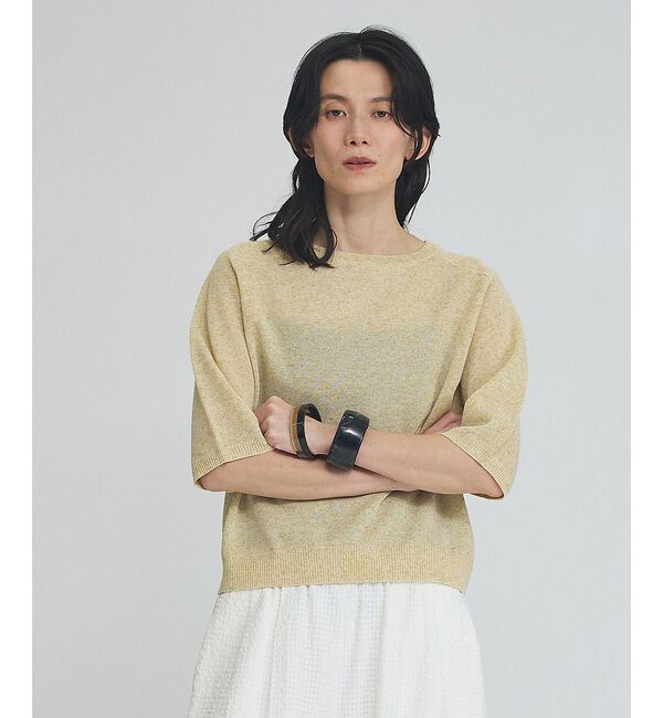 qualite「【上品夏ニット】リネンブレンドニットプルオーバー」|ニット・セーター|