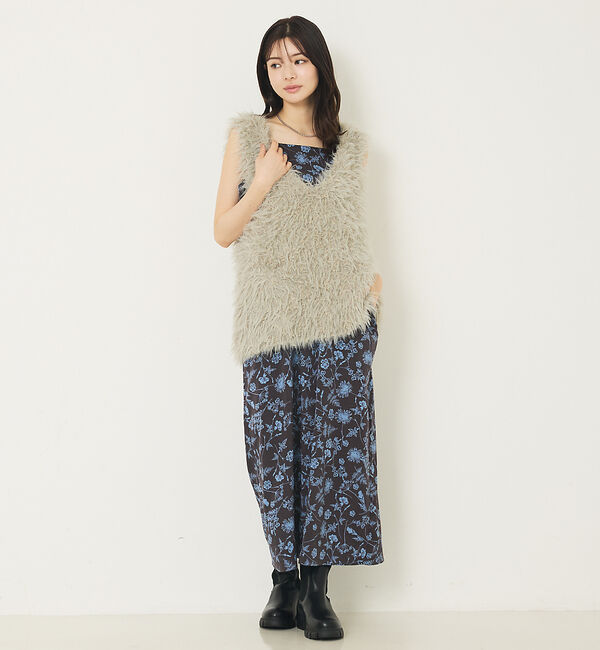 abahouse mavie「フェザーチュールヤーンニットベスト」|ベスト・ジレ|