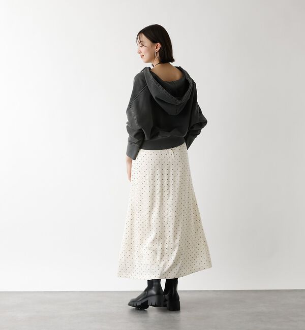 abahouse mavie「【裏毛】ピグメントショートジップパーカー/ヴィンテージ風/長袖/スウェット/春服」|パーカー|