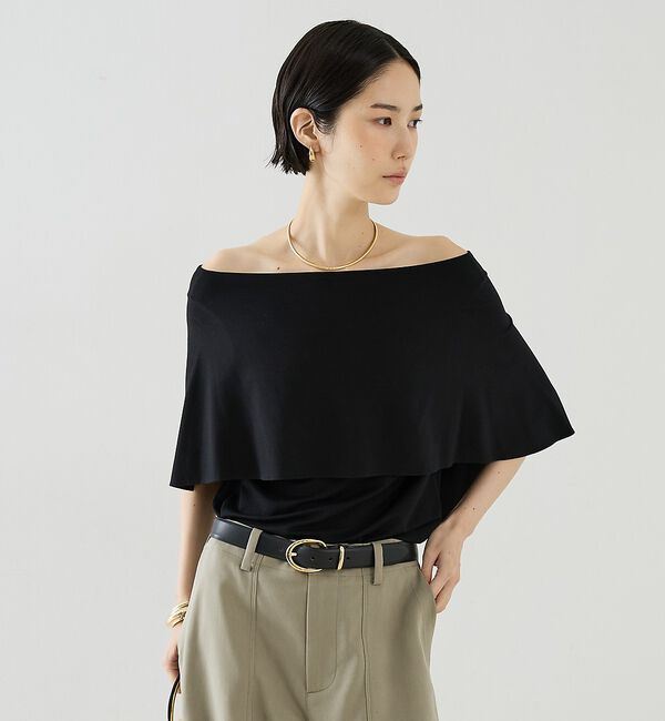 The Store by C' 「【COCUCA】ケープカットソー」|Tシャツ・カットソー|ブラック