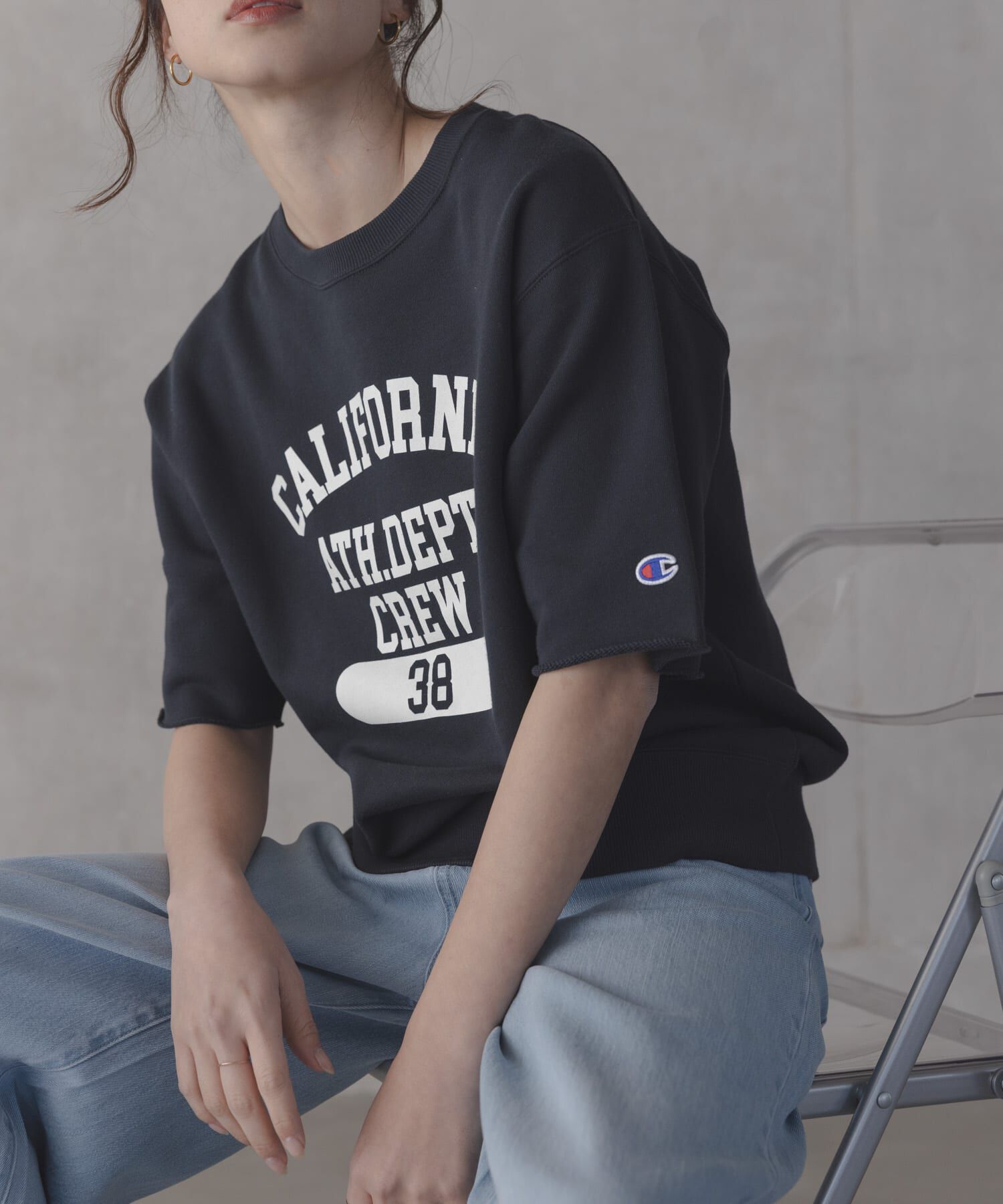 Sonny Label 「『別注』CHAMPION&times;Sonny Label　ロゴスウェットTシャツ」|スウェット・ジャージ|ネイビー