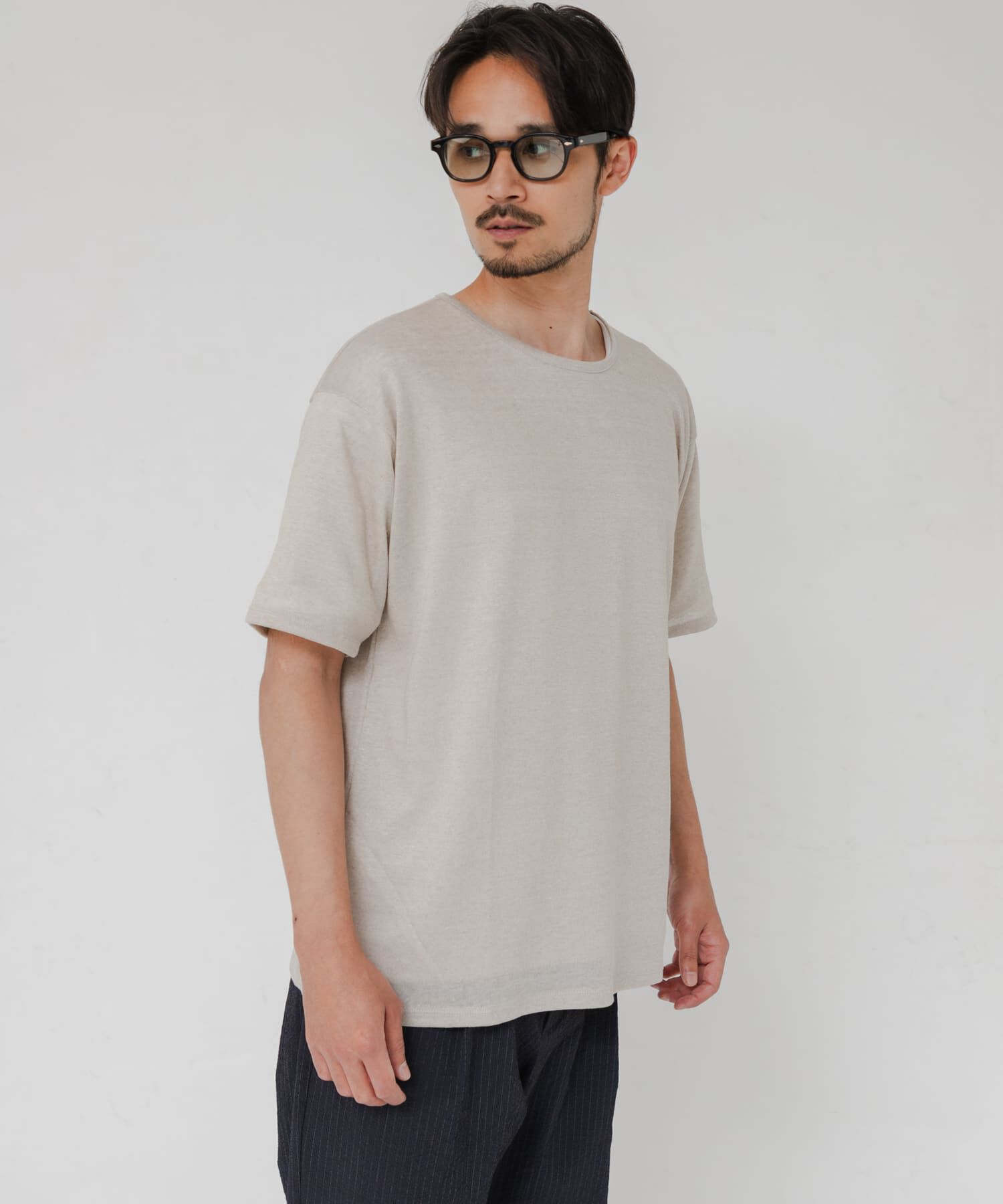 URBAN RESEARCH「『洗濯可』LINEN NARROW TRIM T-SHIRTS」|Tシャツ・カットソー|