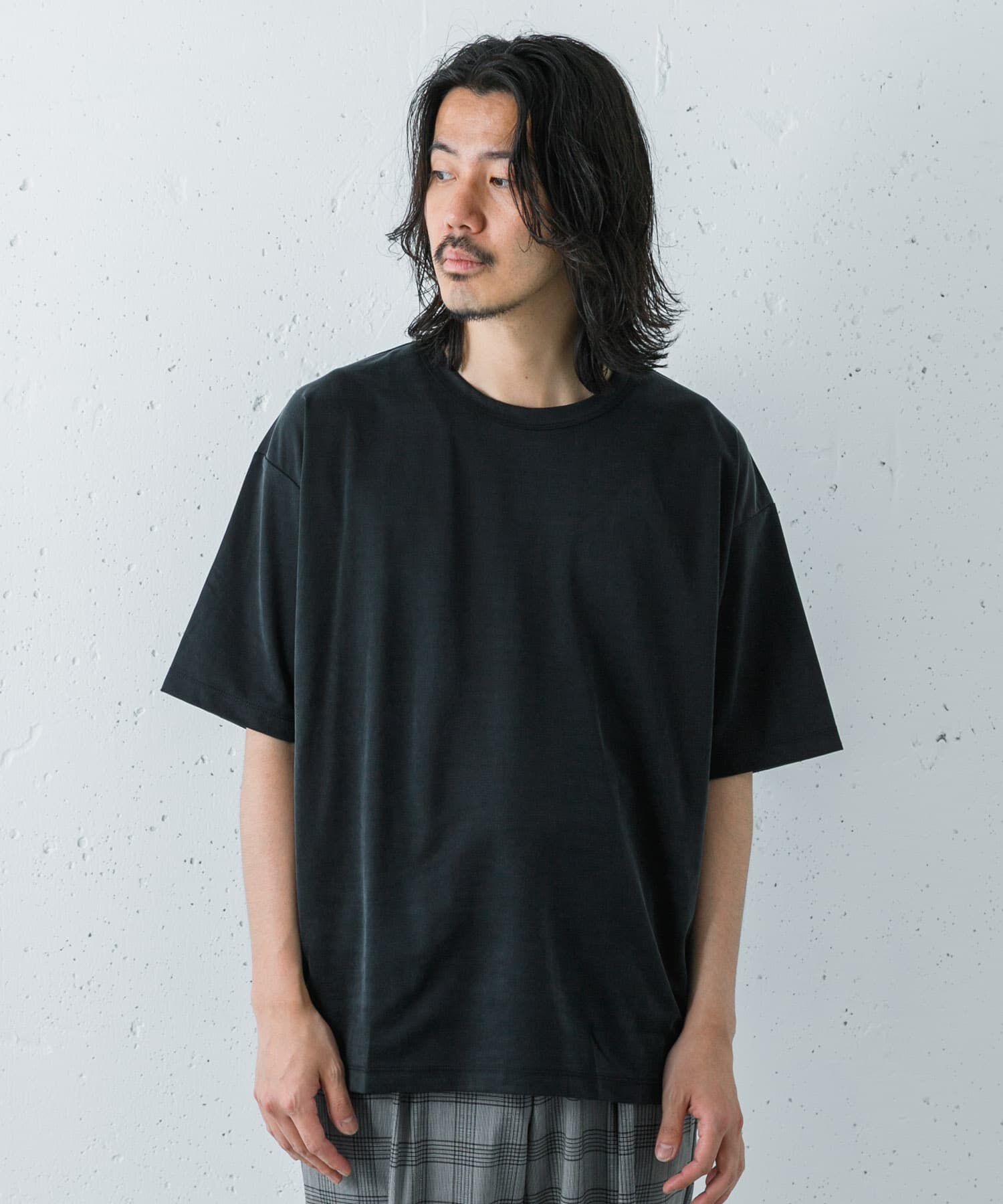 URBAN RESEARCH「『洗濯可』WASHABLE CUPRO T-SHIRTS」|Tシャツ・カットソー|ブラック