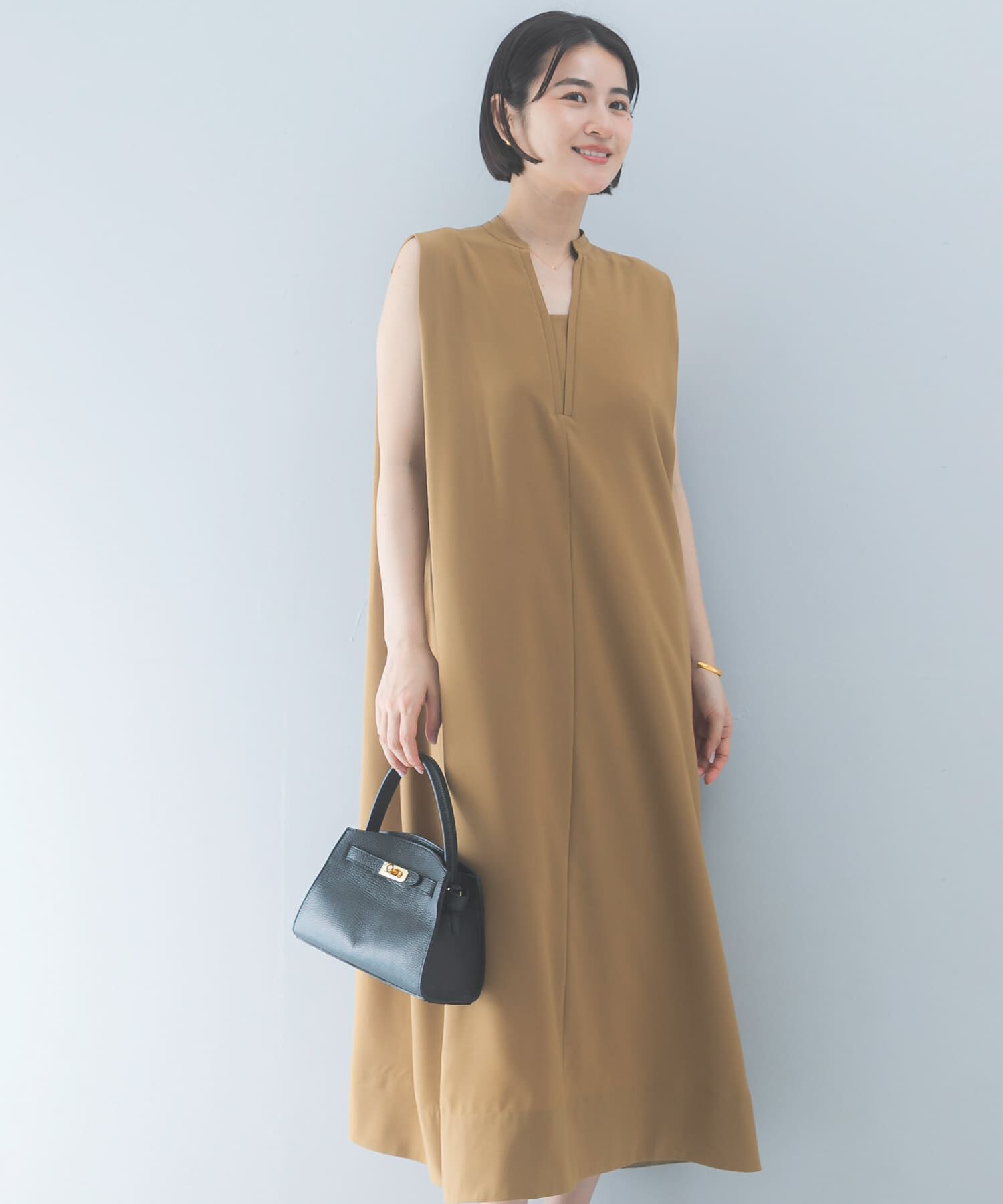 URBAN RESEARCH ROSSO「クールタッチ 吸水速乾キーネックフレアワンピース」|ワンピース|