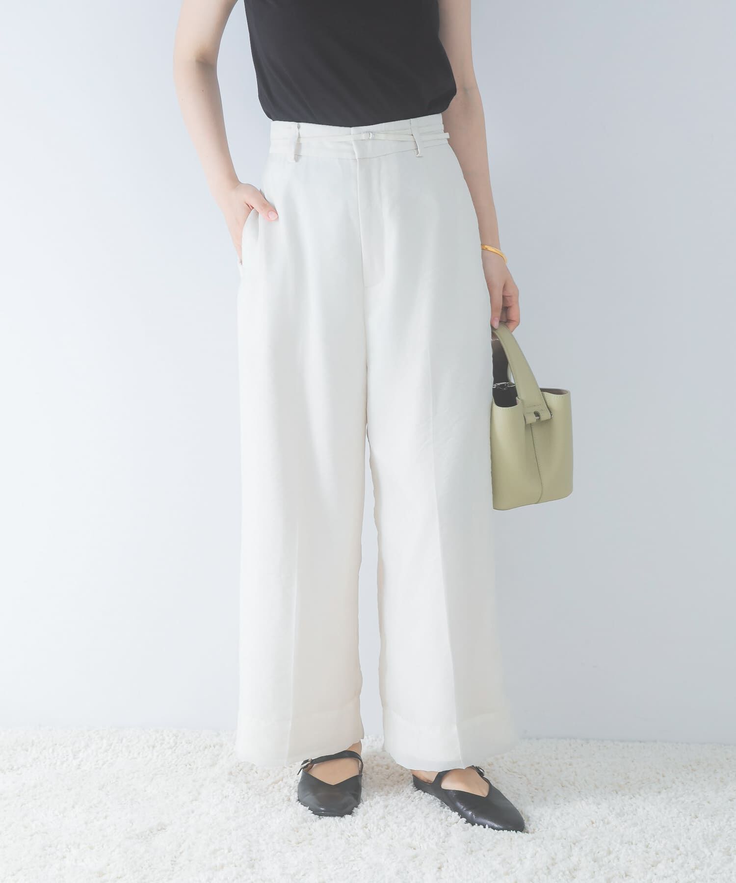 URBAN RESEARCH ROSSO「ベルテッドシアーパンツ」|その他|オフホワイト