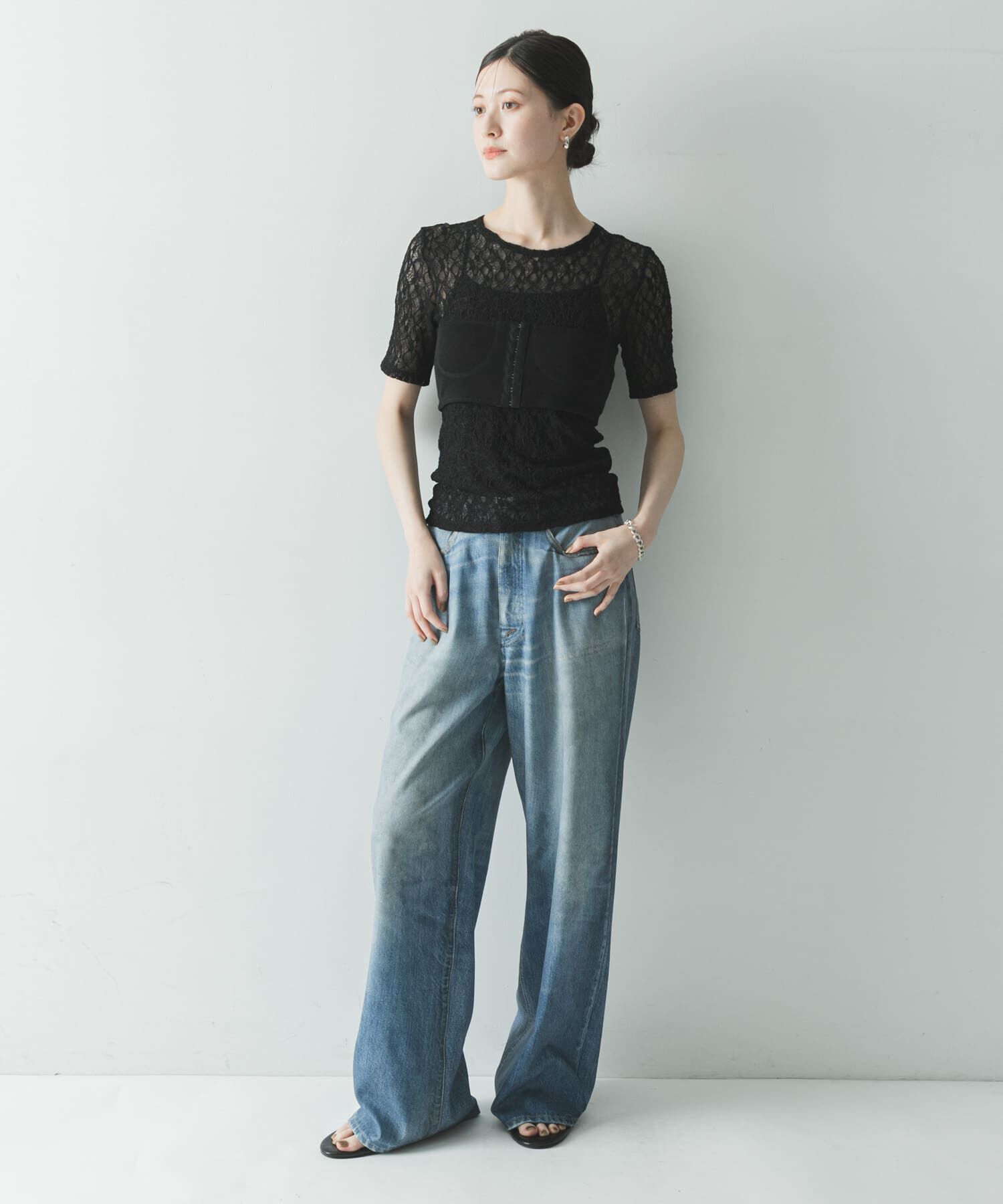 URBAN RESEARCH「ストレッチレースコンパクトTシャツ」|Tシャツ・カットソー|
