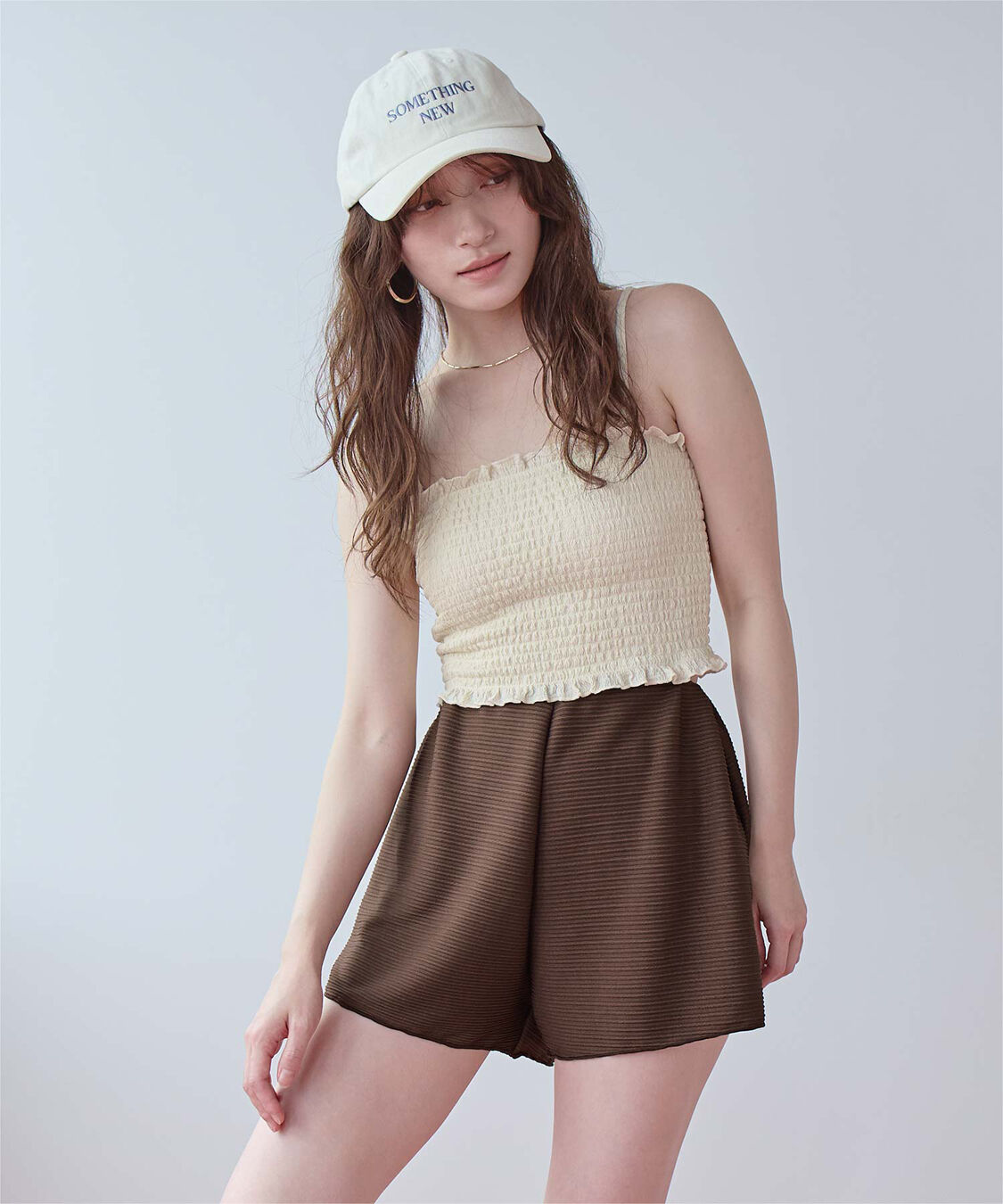 SEA DRESS「4点セット/長袖トップス付シャーリングビキニ&times;ショートパンツ/水着」|ビキニ|