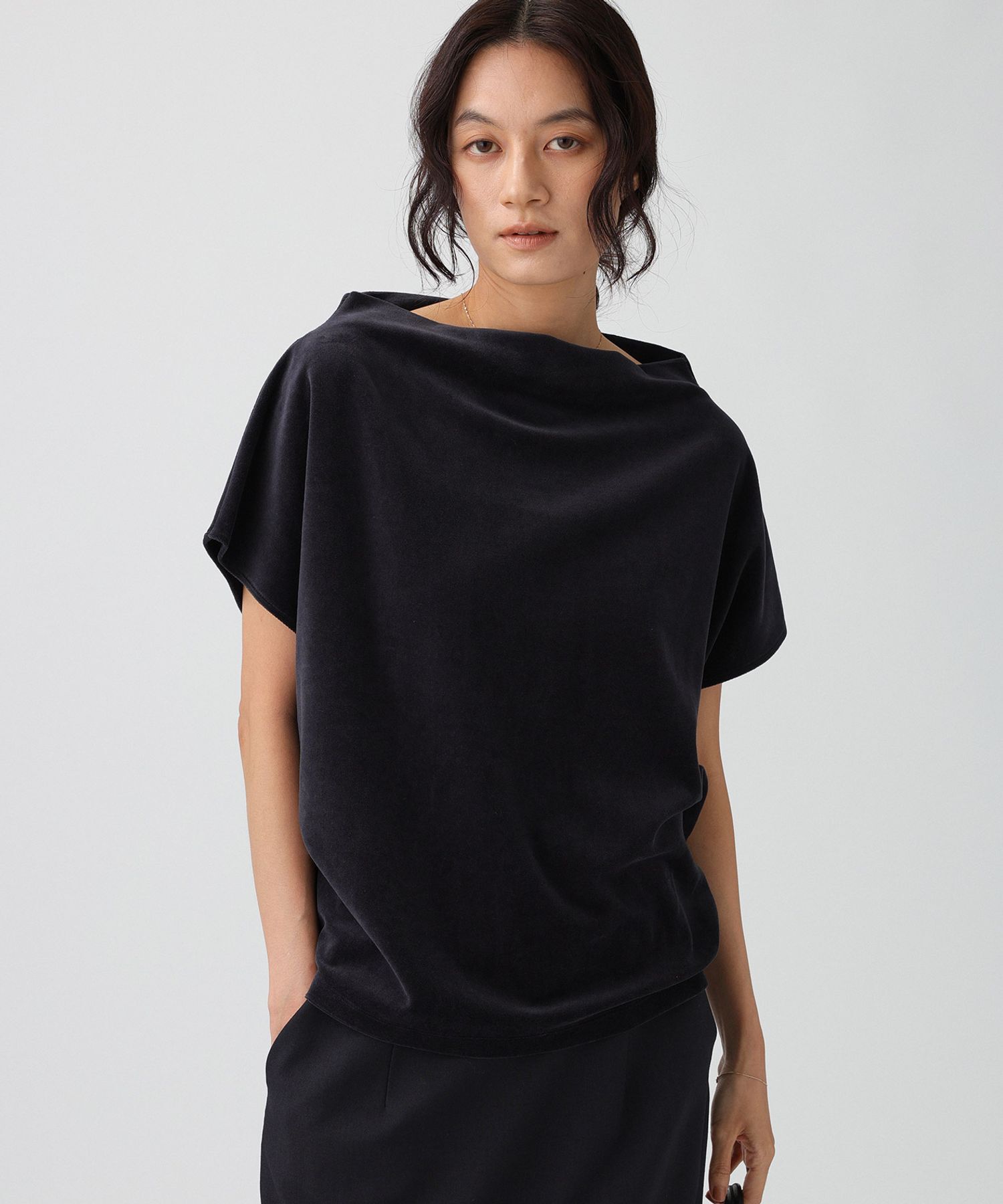 BABYLONE「【洗濯可】ベロアニュアンスカットソー」|Tシャツ・カットソー|ﾈｲﾋﾞｰ