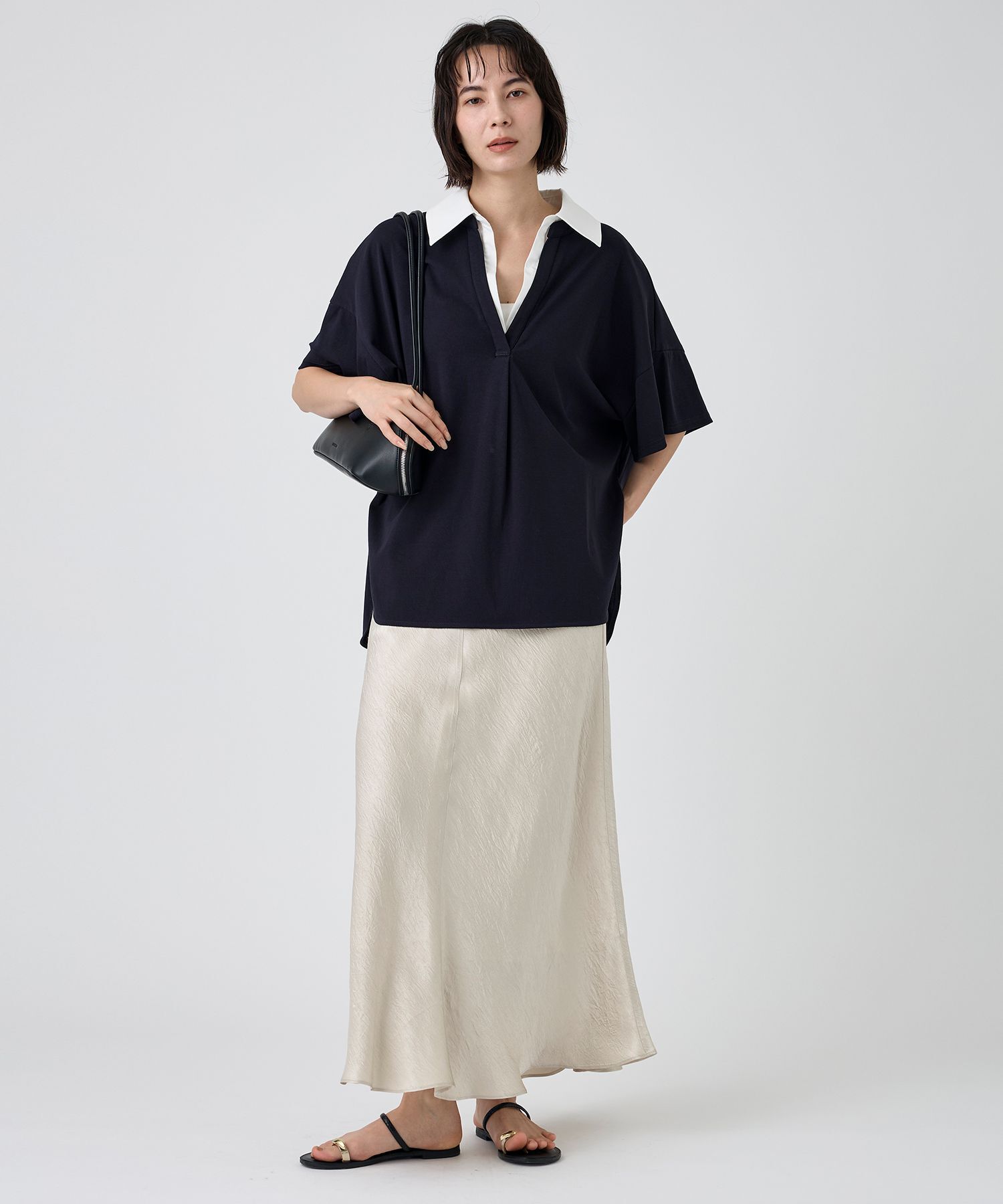 BABYLONE「シャツドッキングハーフスリーブプルオーバー」|Tシャツ・カットソー|