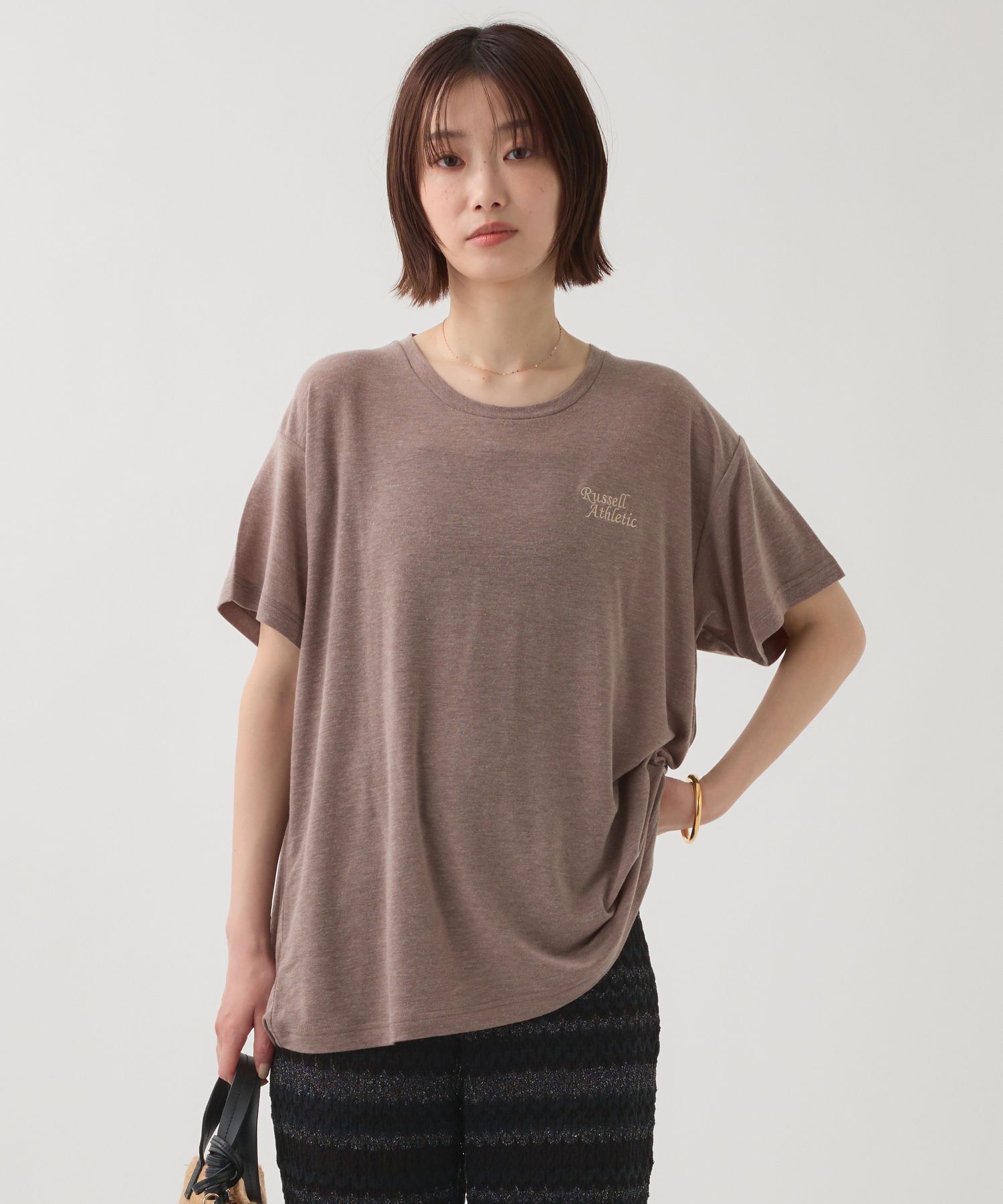  「【RUSSELL ATHLETIC】＜別注＞スラブロゴT」|Tシャツ・カットソー|ベージュ