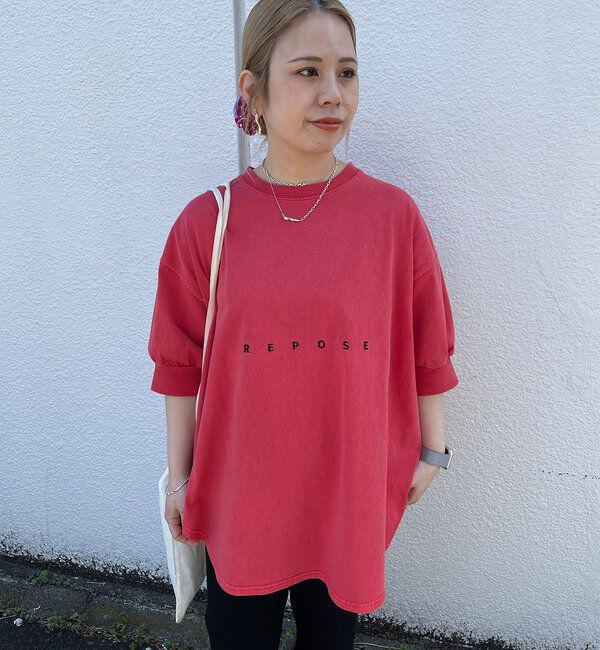  「【＠yns628企画】ロゴ刺繍&times;プリント チュニックTシャツ」|Tシャツ・カットソー|