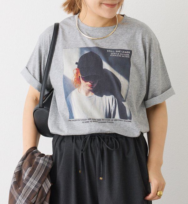  「レディーフォトプリントTシャツ」|Tシャツ・カットソー|グレー