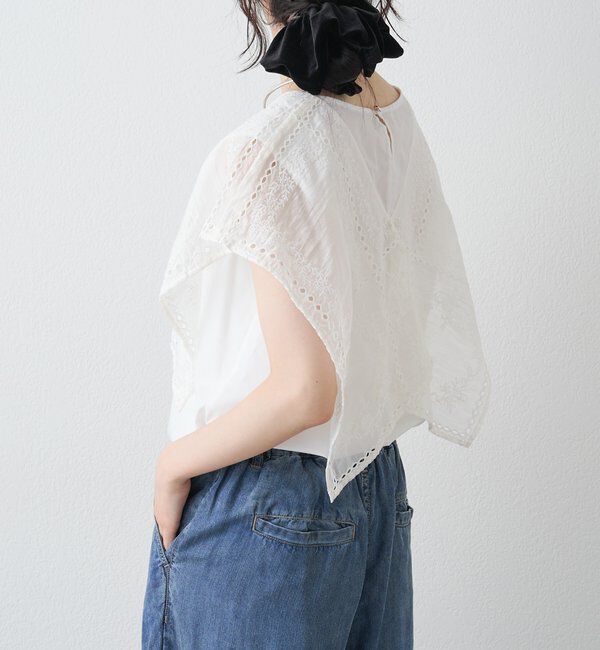  「スクエア刺繍レースブラウス」|プルオーバー|