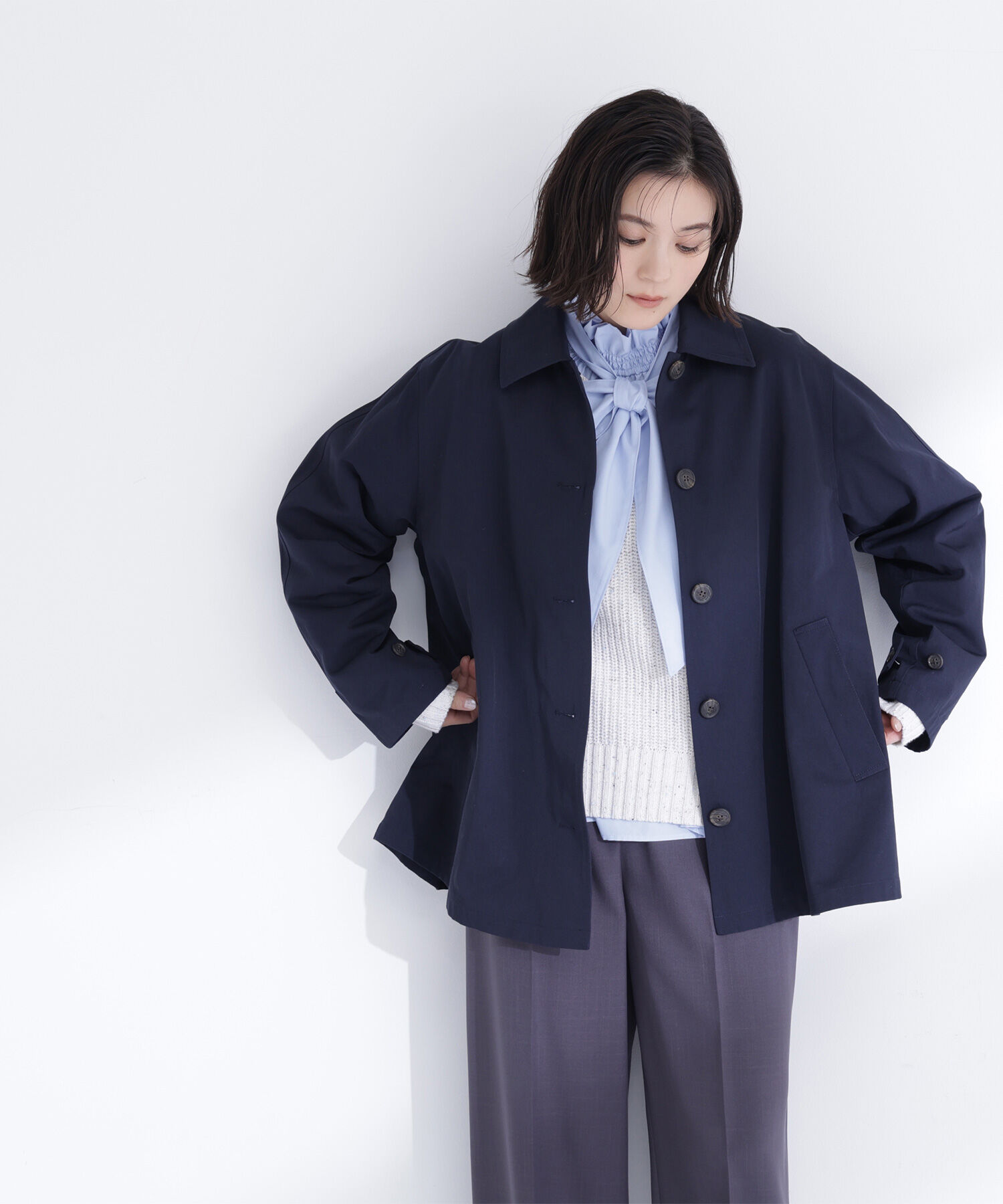  「ステンカラーハーフコート」|ブルゾン・スタジャン|