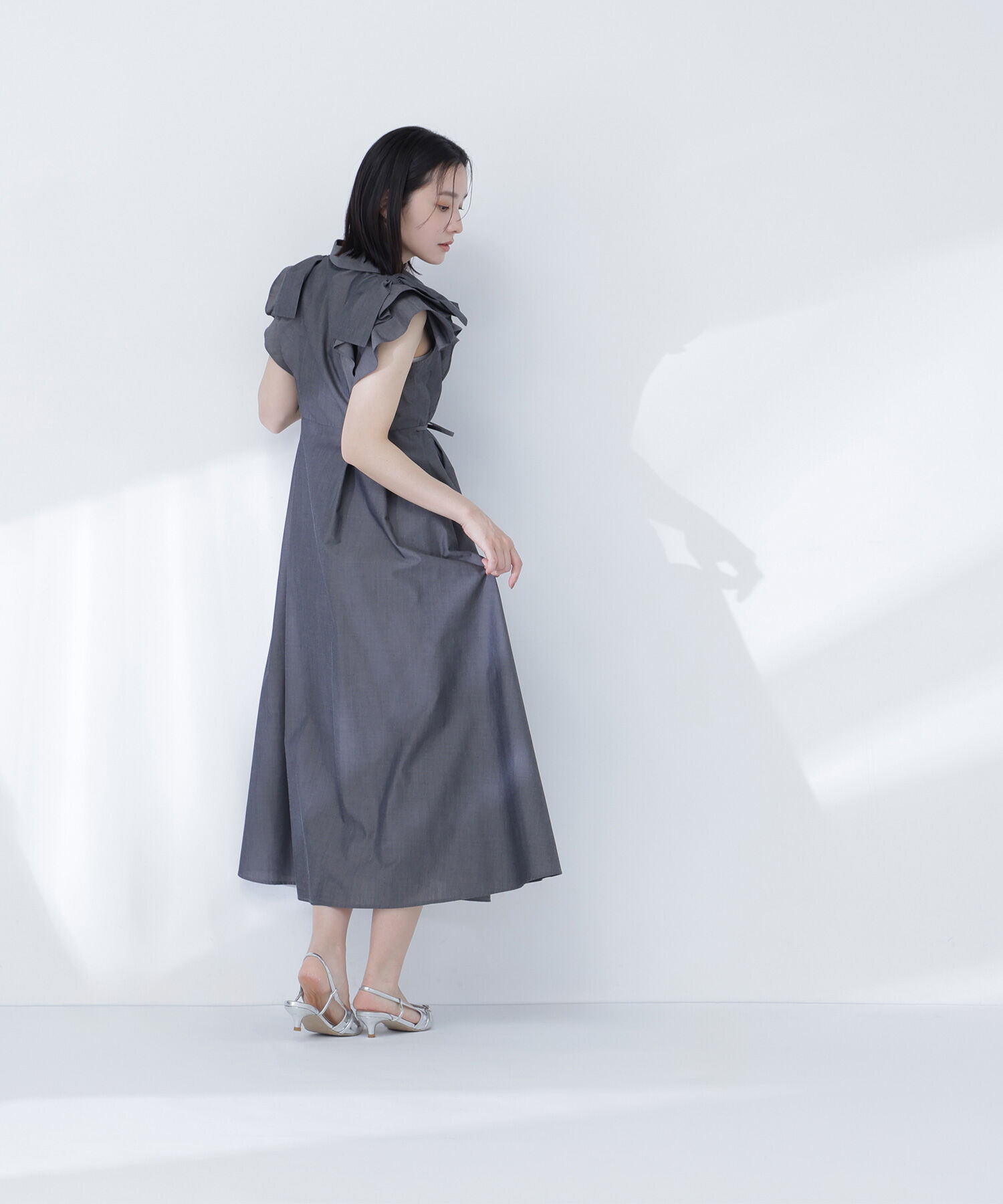  「〈山本里菜さんコラボ〉リボンラッフルシャツワンピース」|ワンピース|