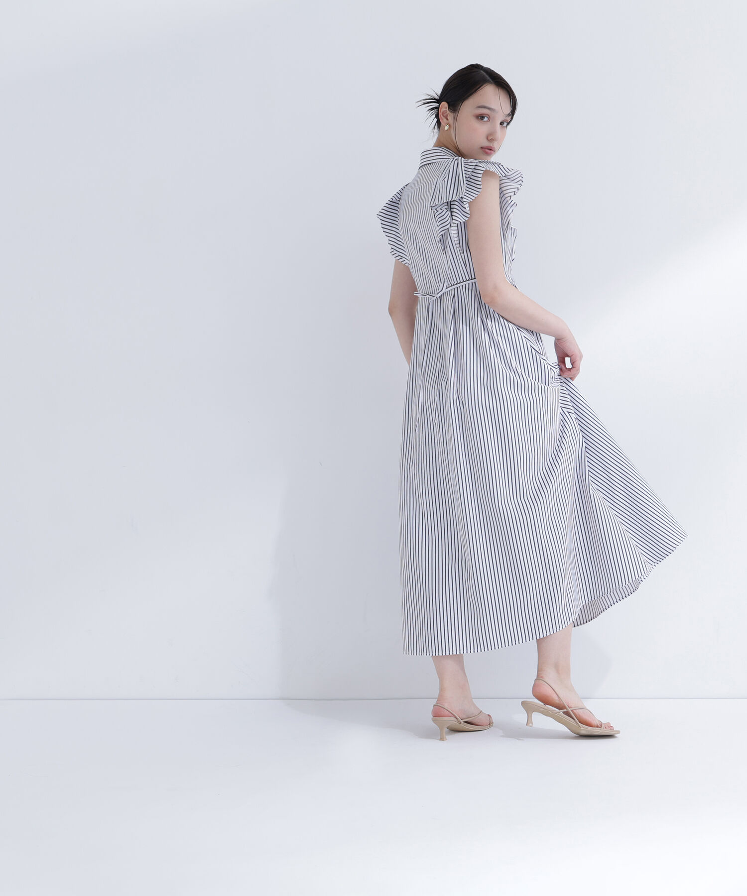  「〈山本里菜さんコラボ〉リボンラッフルシャツワンピース」|ワンピース|
