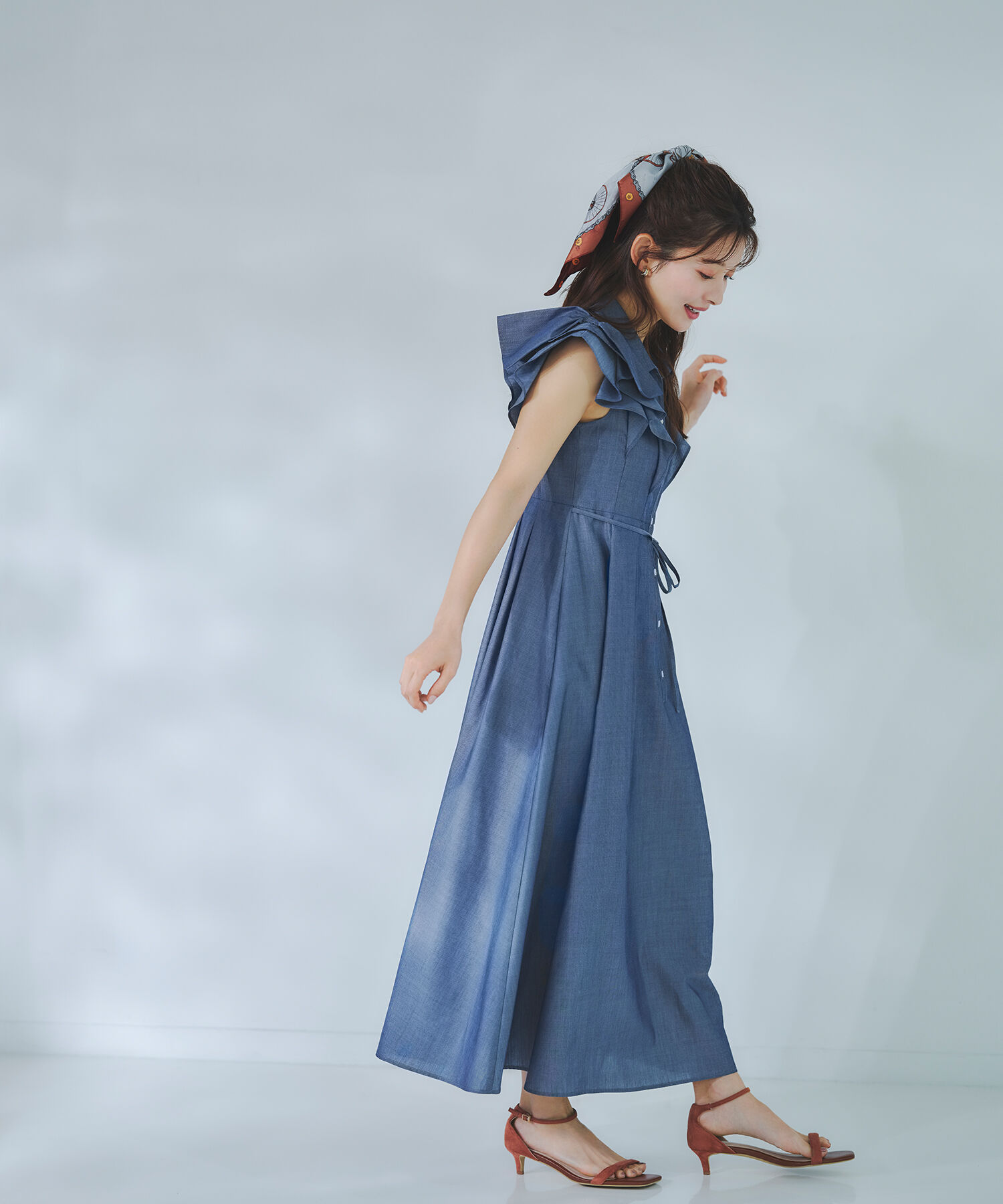  「〈山本里菜さんコラボ〉リボンラッフルシャツワンピース」|ワンピース|