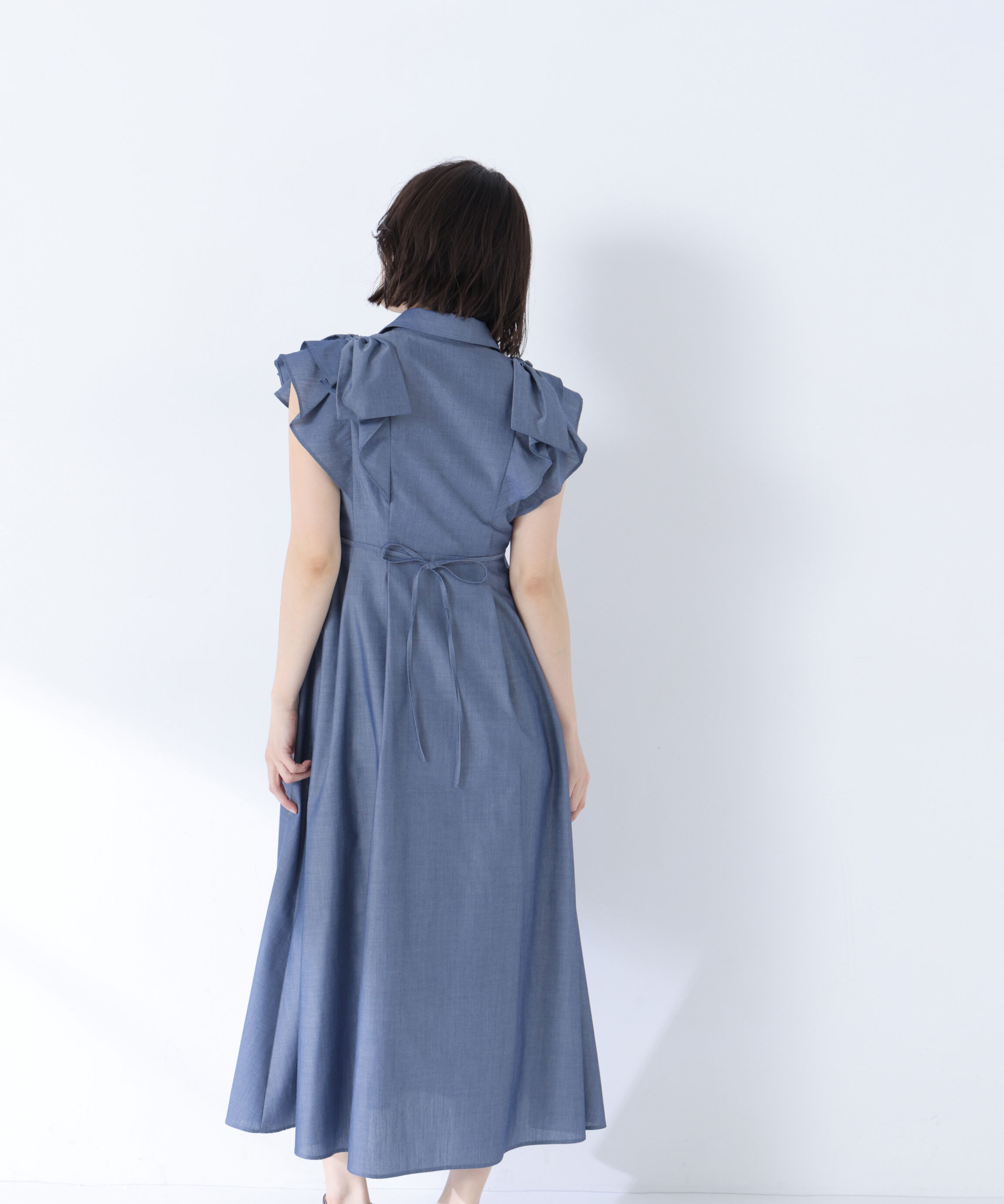  「〈山本里菜さんコラボ〉リボンラッフルシャツワンピース」|ワンピース|