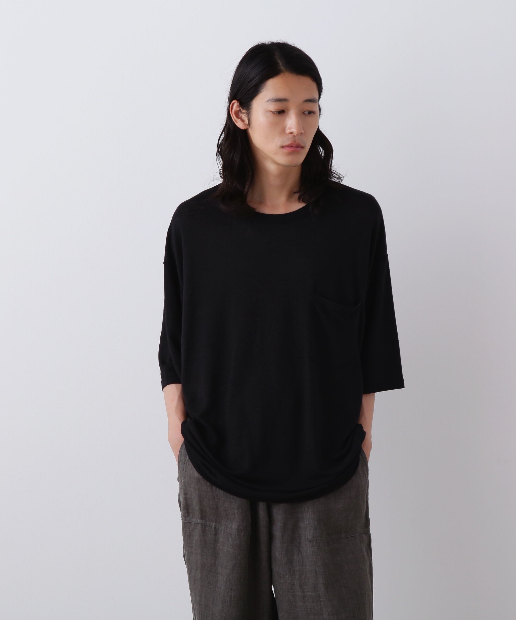 YLEVE 「YLEVE / LINEN POCKET T-SHIRT」|Tシャツ・カットソー|ブラック