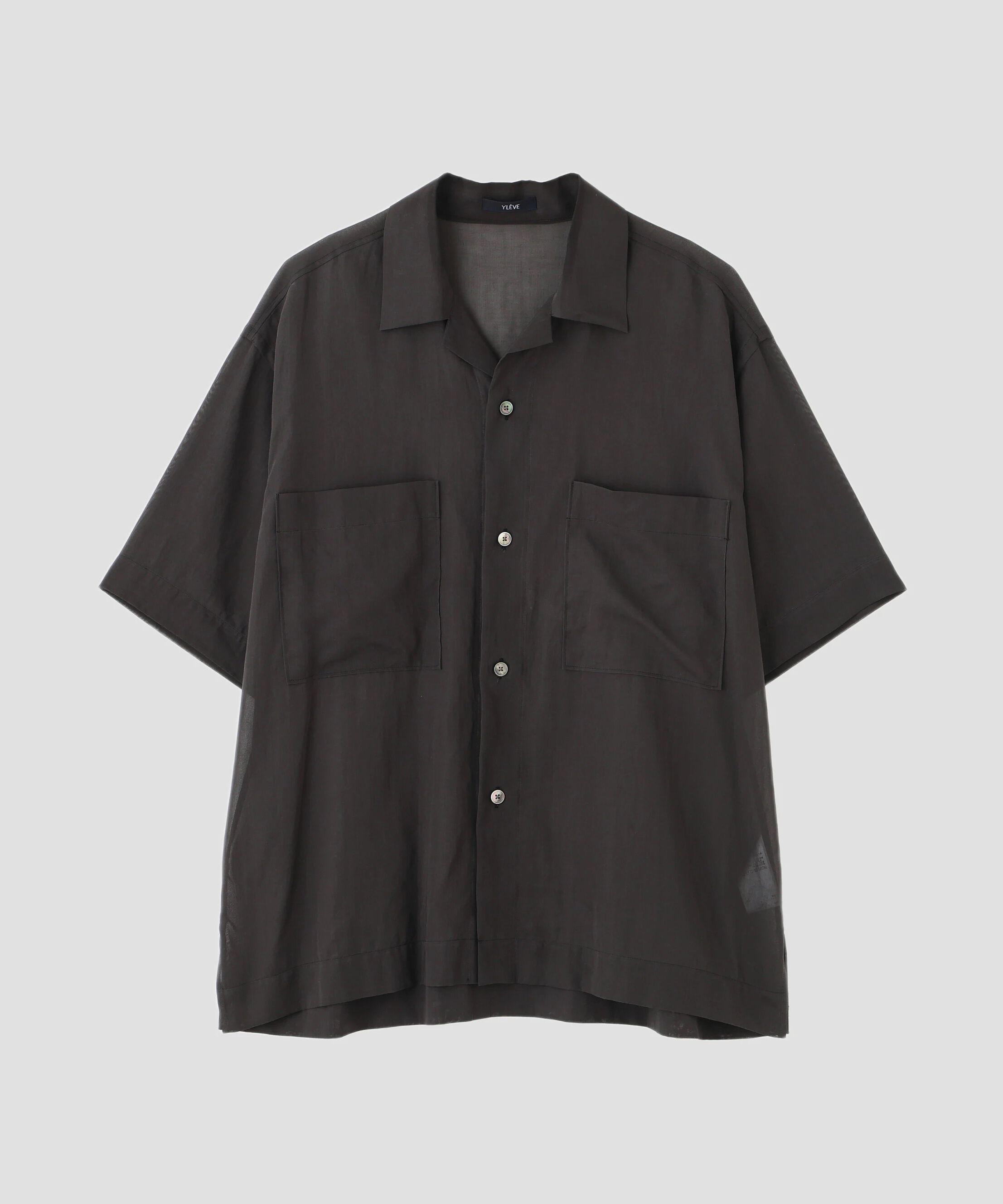 YLEVE 「YLEVE / COTTON VOILE LAWN OPEN COLLAR SHIRT」|シャツ・ブラウス|グレー