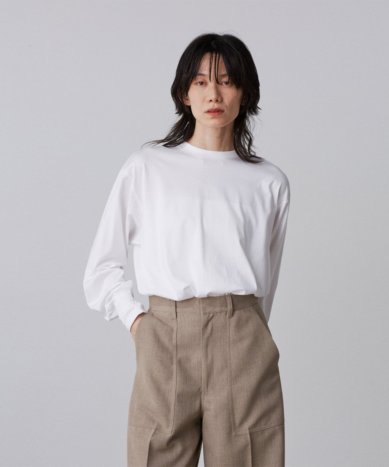 YLEVE 「YLEVE / SUVIN COTTON PULL OVER」|Tシャツ・カットソー|ホワイト