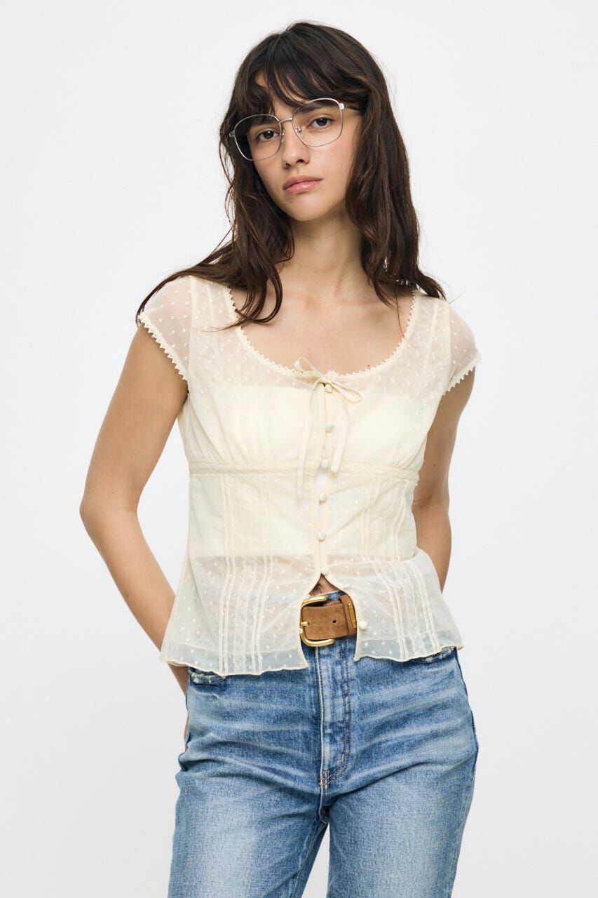 MOUSSY「TULLE PINTUCKブラウス」|シャツ・ブラウス|IVOY3