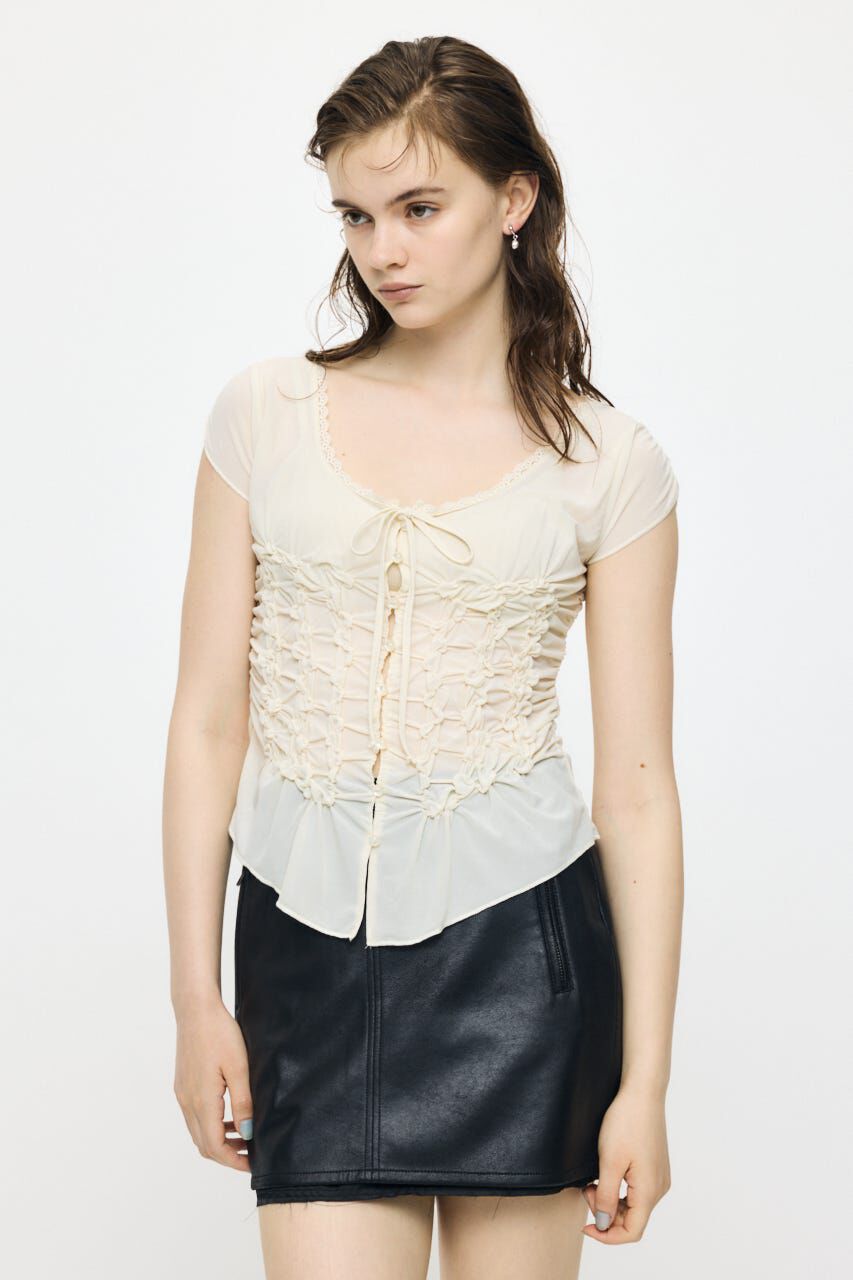 MOUSSY「RANDOM SHIRRING トップス」|Tシャツ・カットソー|