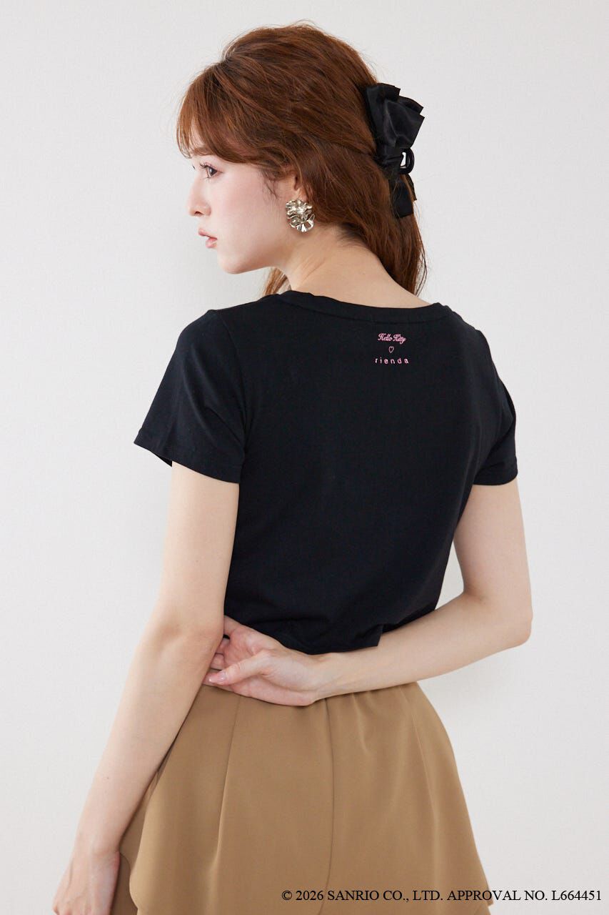 rienda「グリッターロゴミニTシャツ」|Tシャツ・カットソー|