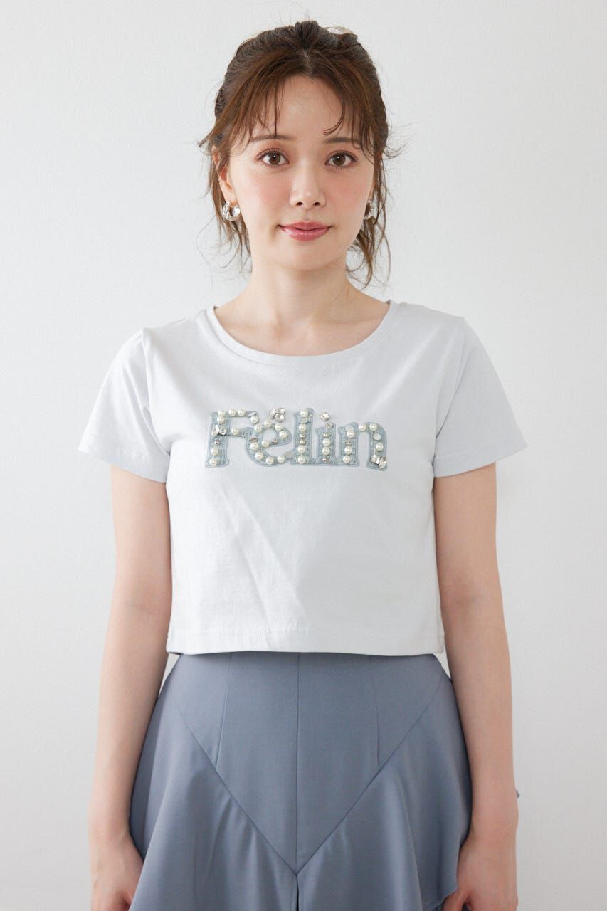 rienda「デコラティブロゴTシャツ」|Tシャツ・カットソー|