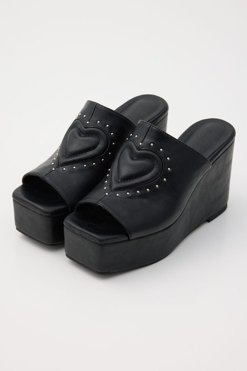 RODEO CROWNS「ウェッジソールハートサンダル」|サンダル|BLK