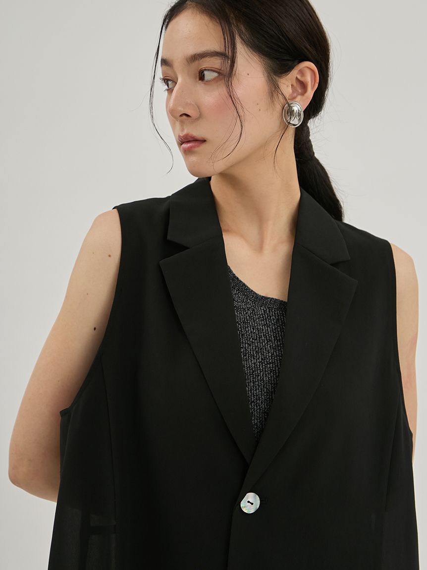 Mila Owen「シアーチュニックベスト」|ダウンベスト・ベスト|
