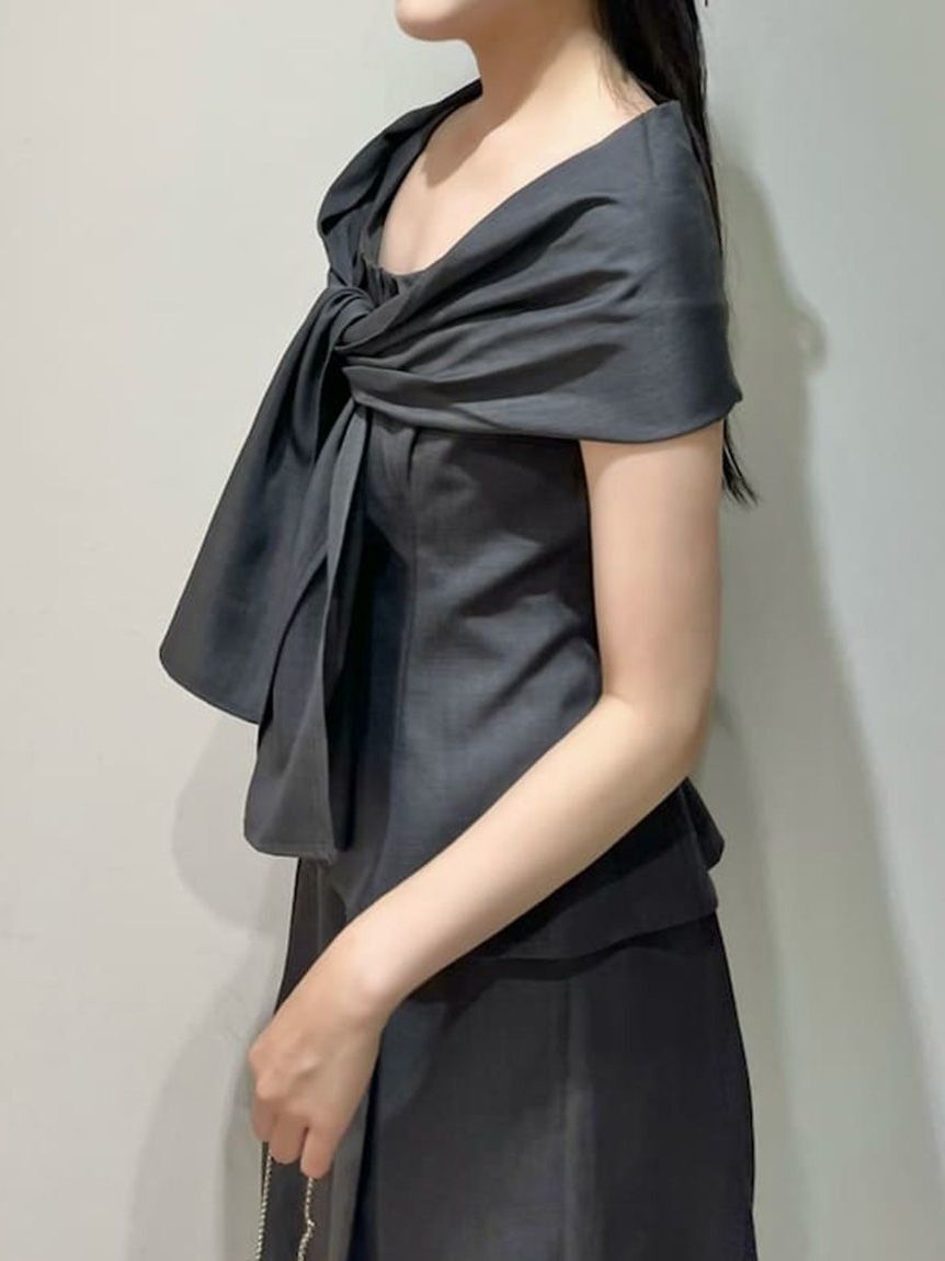SNIDEL「【Washable/セットアップ対応】リボンノースリブラウス」|シャツ・ブラウス|