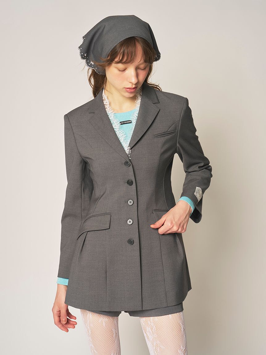 LILY BROWN「アタッチドレースジャケットミニワンピース」|ワンピース|GRY