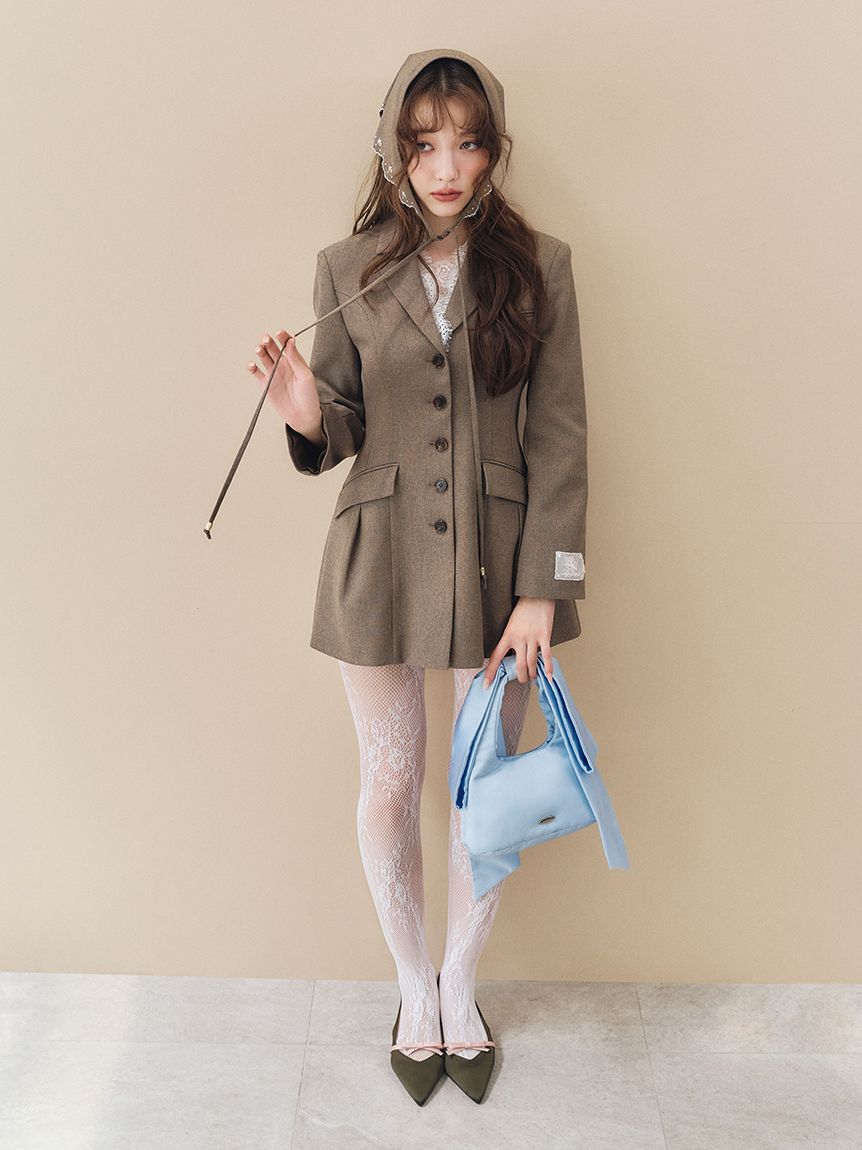 LILY BROWN「アタッチドレースジャケットミニワンピース」|ワンピース|