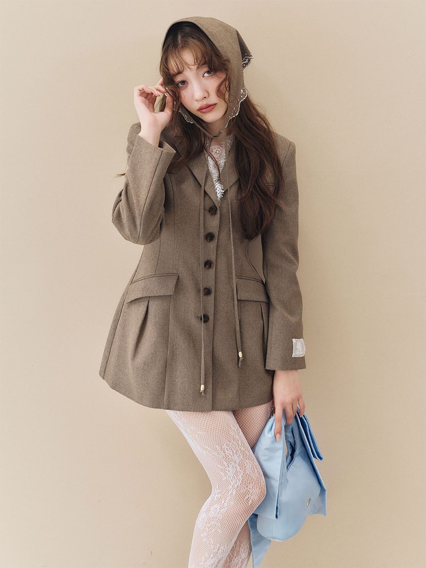 LILY BROWN「アタッチドレースジャケットミニワンピース」|ワンピース|
