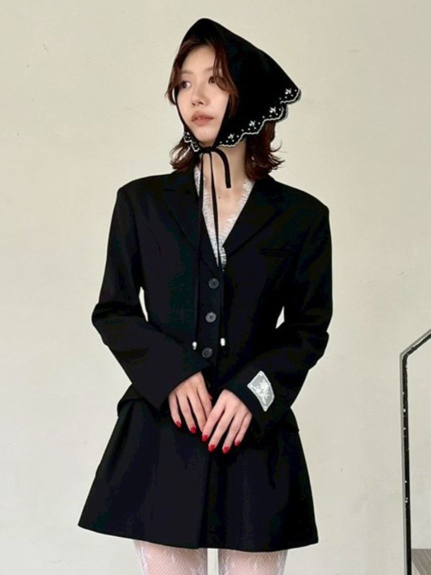 LILY BROWN「アタッチドレースジャケットミニワンピース」|ワンピース|BLK