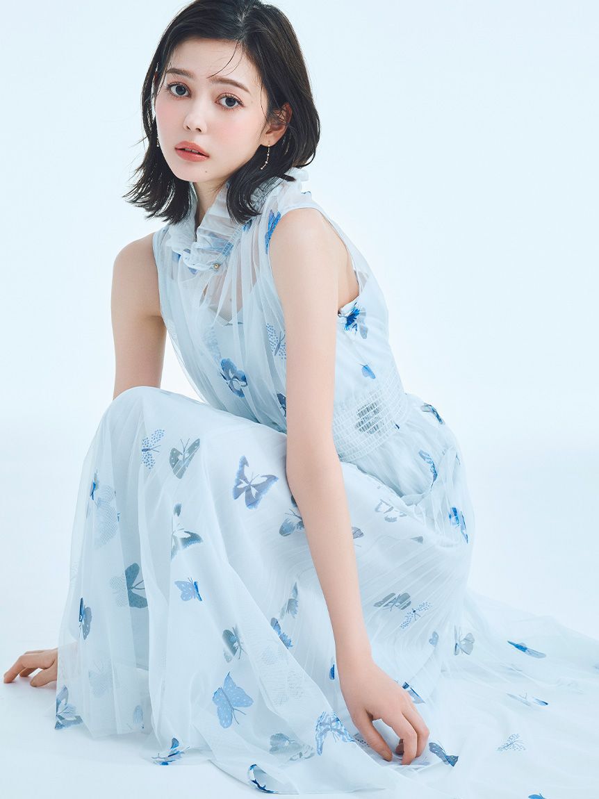 CELFORD「【洗える】【HANAE MORI&times;CELFORDコラボ】バタフライプリントワンピース」|ワンピース|