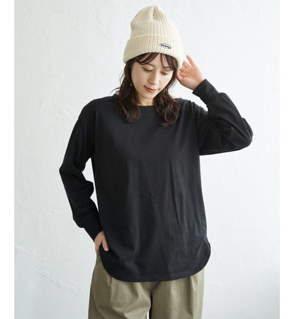 ikka「コットンUVケア裾ラウンドロンT」|Tシャツ・カットソー|