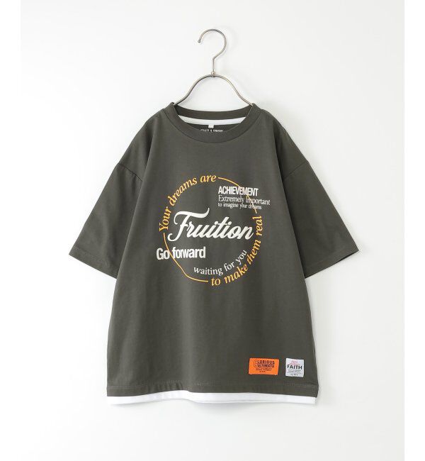 ikka kids「冷感裾レイヤードプリントTシャツ（120~160cm）」|Tシャツ・カットソー|