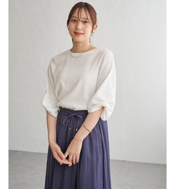 IKKA LOUNGE「ジャガードホイップスリーブプルオーバー」|Tシャツ・カットソー|