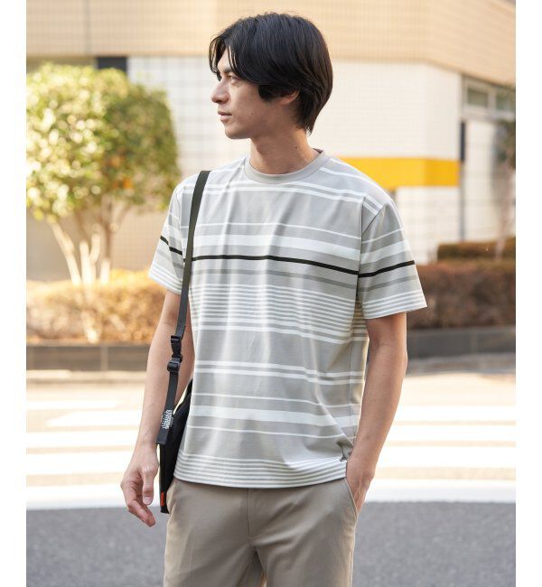 ikka「【MonoMax &times; 小泉孝太郎】冷感DRYポンチボーダーTシャツ「小泉孝太郎さん着用モデル」」|Tシャツ・カットソー|