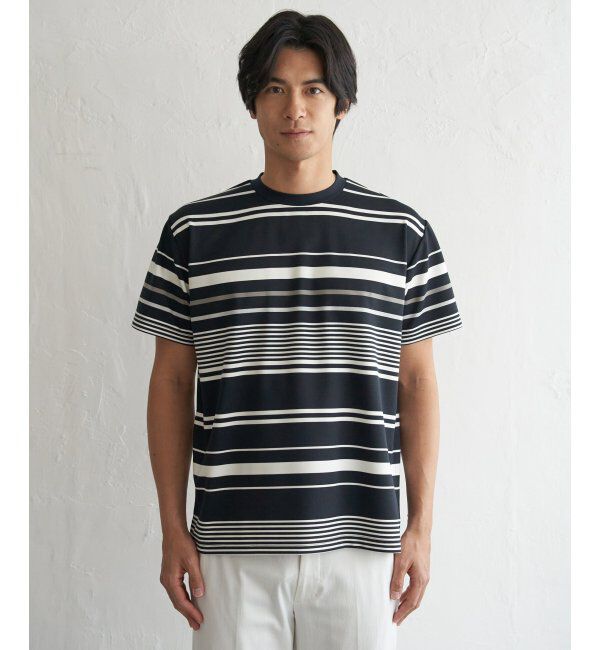 ikka「【MonoMax &times; 小泉孝太郎】冷感DRYポンチボーダーTシャツ「小泉孝太郎さん着用モデル」」|Tシャツ・カットソー|