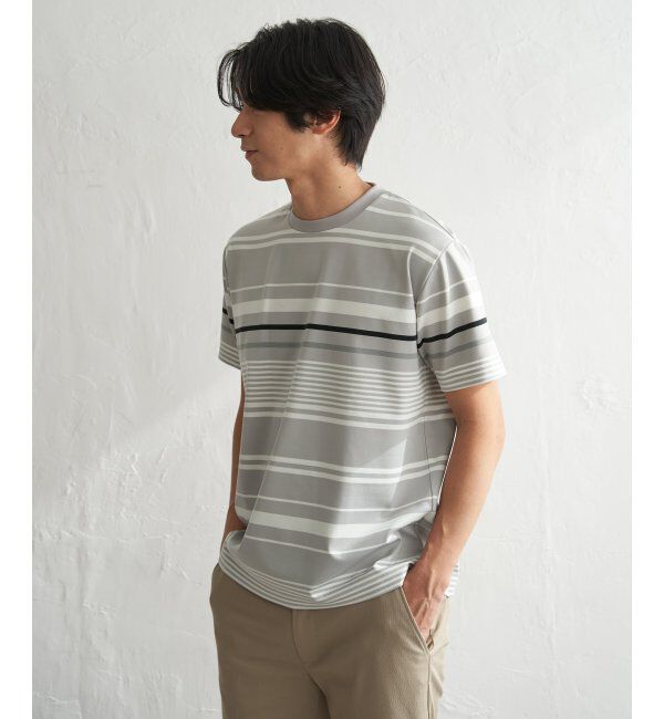 ikka「【MonoMax &times; 小泉孝太郎】冷感DRYポンチボーダーTシャツ「小泉孝太郎さん着用モデル」」|Tシャツ・カットソー|