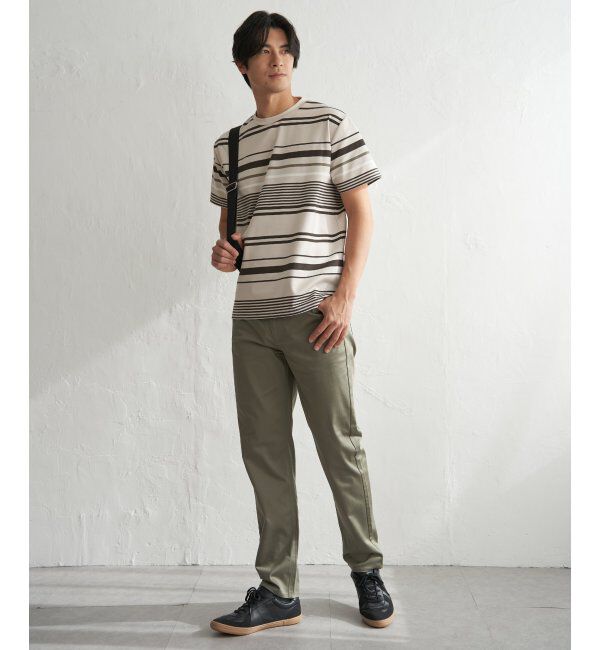 ikka「【MonoMax &times; 小泉孝太郎】冷感DRYポンチボーダーTシャツ「小泉孝太郎さん着用モデル」」|Tシャツ・カットソー|