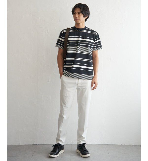 ikka「【MonoMax &times; 小泉孝太郎】冷感DRYポンチボーダーTシャツ「小泉孝太郎さん着用モデル」」|Tシャツ・カットソー|