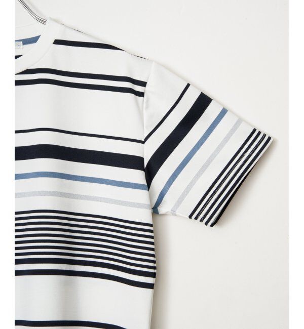 ikka「【MonoMax &times; 小泉孝太郎】冷感DRYポンチボーダーTシャツ「小泉孝太郎さん着用モデル」」|Tシャツ・カットソー|